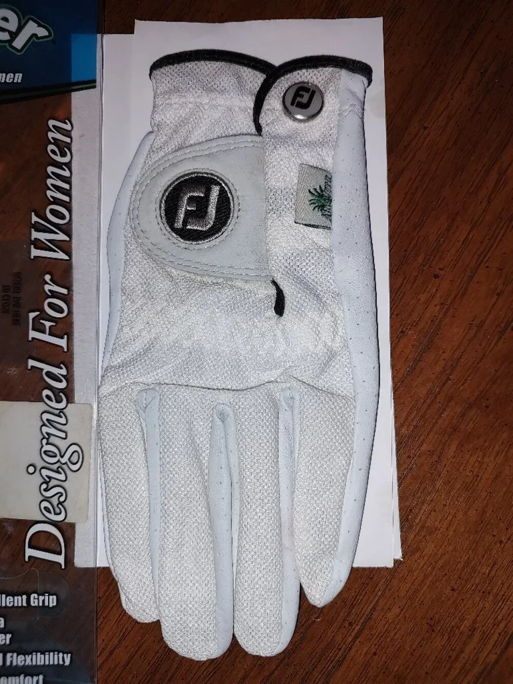 FOOTJOY STAY COOLER GOLF GLOVE WOMENS WHITE LEATHER PALM MESH BACK LEFT/SMALL